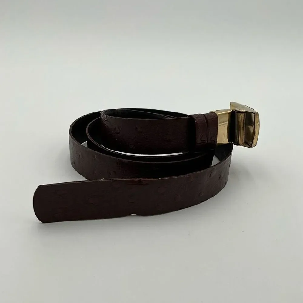 VINTAGE L.F.B Diamond Genuine Ostrich Belt